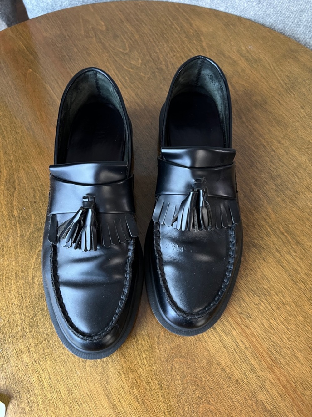 Men's Smooth Black Tassel Loafers - Dr. Martens Adrian - Picture 2 of 6